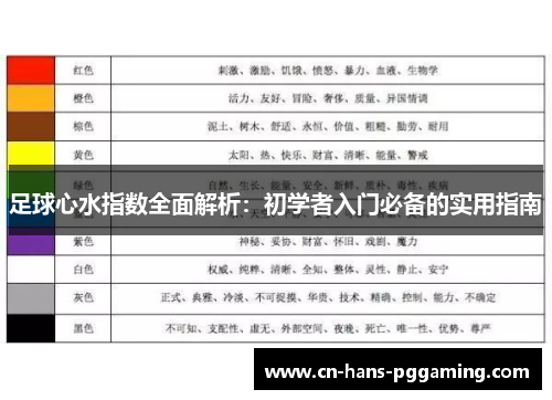 足球心水指数全面解析：初学者入门必备的实用指南